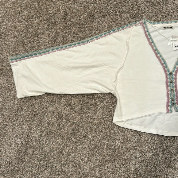 Free People Something Good Embroidered Cropped Long Sleeve Tee - Picture 8 of 11